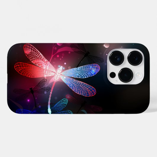 Gloeiende rode libellen Case-Mate iPhone case (Achterkant (horizontaal))