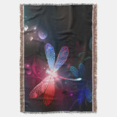 Gloeiende rode libellen deken (Voorkant Verticaal)