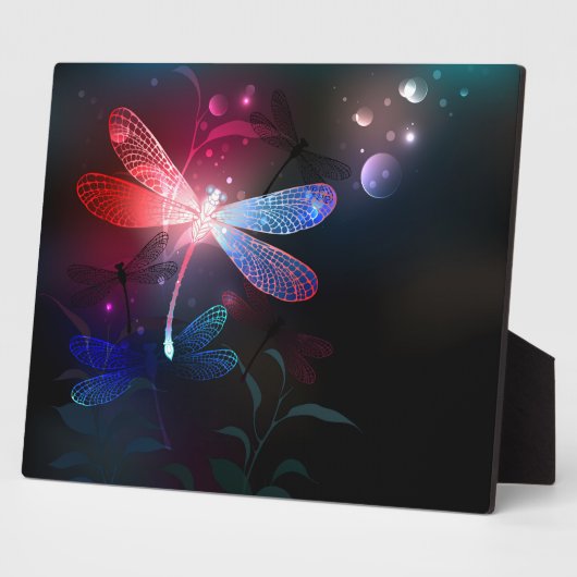 Gloeiende rode libellen fotoplaat (Zijkant)