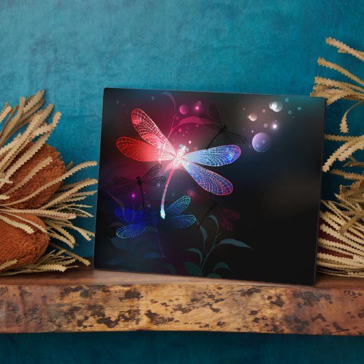 Gloeiende rode libellen fotoplaat (Zijkant)