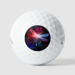 Gloeiende rode libellen golfballen