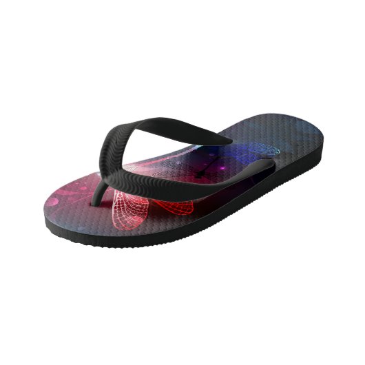 Gloeiende rode libellen kinder teenslippers (Schuin)