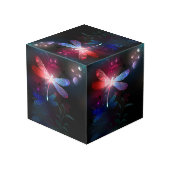 Gloeiende rode libellen kubus (Achter hoekig)