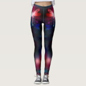 Gloeiende rode libellen leggings (Voorkant)