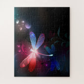 Gloeiende rode libellen legpuzzel (Verticaal)