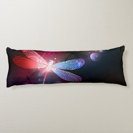 Gloeiende rode libellen lichaamskussen (Achterkant)