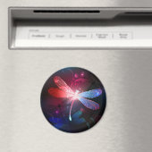 Gloeiende rode libellen magneet (Insitu (Vaatwasser))