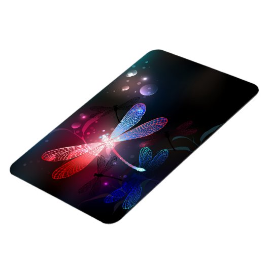 Gloeiende rode libellen magneet (Linkerzijde)