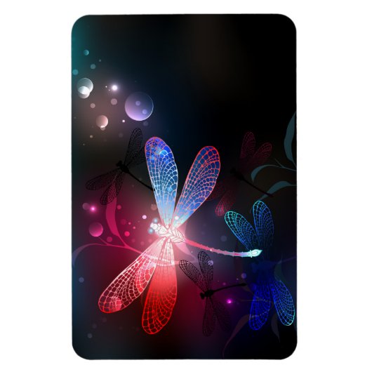 Gloeiende rode libellen magneet (Verticaal)