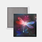 Gloeiende rode libellen magneet (Voorkant / Achterkant)