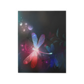 Gloeiende rode libellen notitieblok (Linkerzijde)