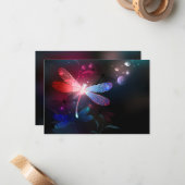 Gloeiende rode libellen notitiekaartje (Voorkant / Achterkant in situ)