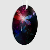 Gloeiende rode libellen ornament (voorkant)