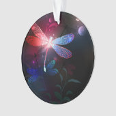 Gloeiende rode libellen ornament (voorkant)