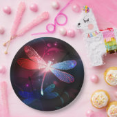 Gloeiende rode libellen papieren bordje (Feest)