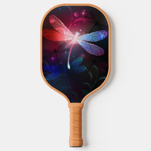 Gloeiende rode libellen pickleball paddle (Voorkant)
