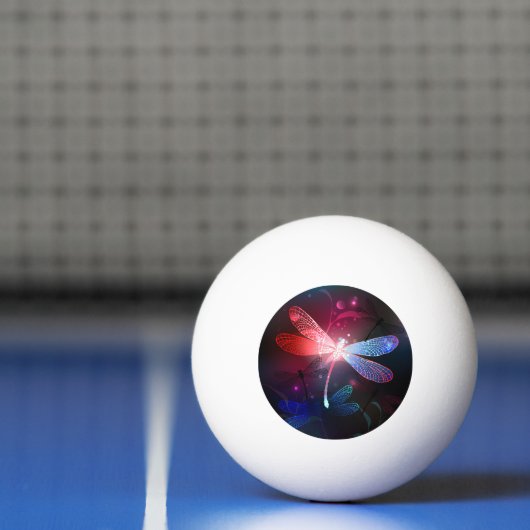 Gloeiende rode libellen pingpongbal (Net)