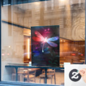 Gloeiende rode libellen raamsticker (Cafe Raam)