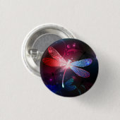 Gloeiende rode libellen ronde button 3,2 cm (Voorkant /achterkant)