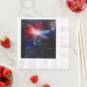 Gloeiende rode libellen servet (Insitu)