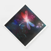 Gloeiende rode libellen servet (Hoek)