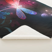 Gloeiende rode libellen sherpa deken (3/4)