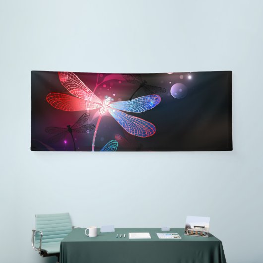 Gloeiende rode libellen spandoek (Beurs)