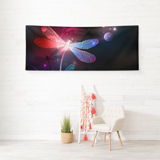 Gloeiende rode libellen spandoek (Insitu)