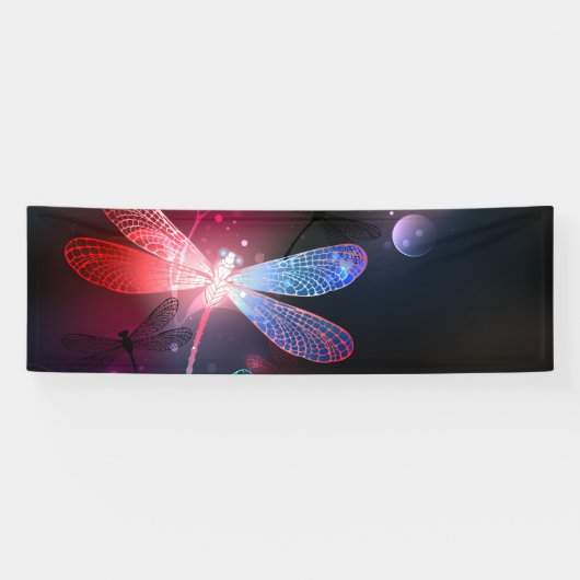 Gloeiende rode libellen spandoek (Horizontaal)