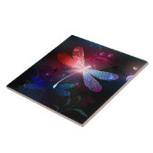 Gloeiende rode libellen tegeltje (Zijkant)