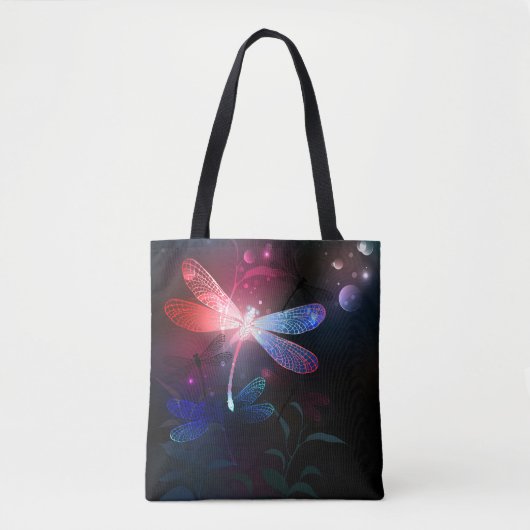 Gloeiende rode libellen tote bag (Voorkant)