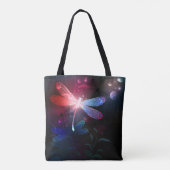 Gloeiende rode libellen tote bag (Achterkant)