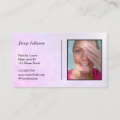 Gloeiende roze nagels door aangepaste tekstfoto visitekaartje (Achterkant)