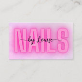 Gloeiende roze nagels door aangepaste tekstfoto visitekaartje (Voorkant)