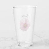 Gloeiende Roze Stokroos Bloem Gepersonaliseerd Gla Glas (Achterkant)