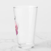 Gloeiende Roze Stokroos Bloem Gepersonaliseerd Gla Glas (Links)