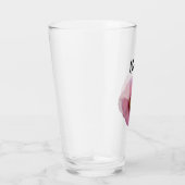 Gloeiende Roze Stokroos Bloem Gepersonaliseerd Gla Glas (Rechts)
