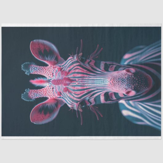 Gloeiende roze Zebra van een andere wereld Decoupa Tissuepapier (Voorkant)