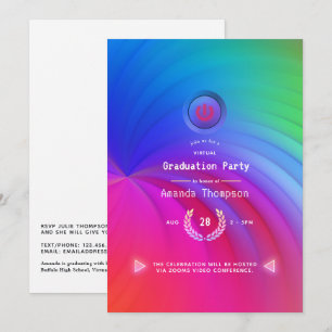 Gloeiende Screensaver Virtual Graduation Party Kaart