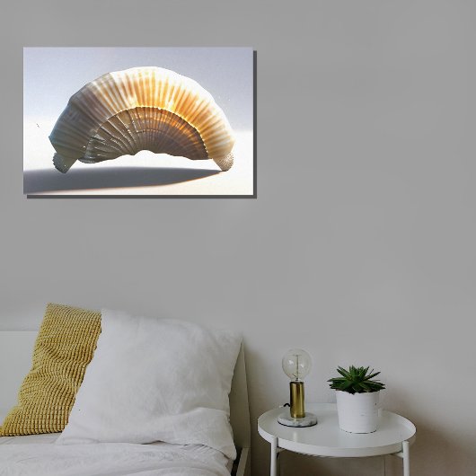 Gloeiende Seashell Wall Art Coastal Decor Canvas Afdruk
