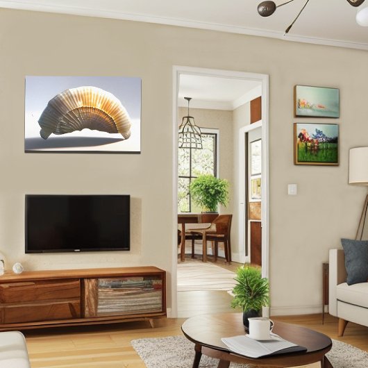 Gloeiende Seashell Wall Art Coastal Decor Canvas Afdruk