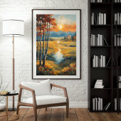Gloeiende sintels over het Alpenmeer Poster
