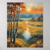 Gloeiende sintels over het Alpenmeer Poster (Voorkant)