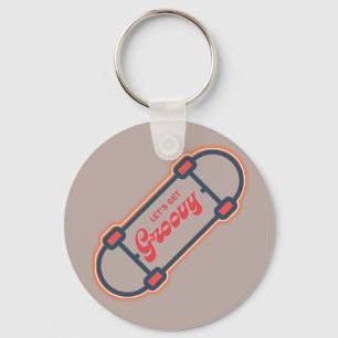 Gloeiende Skateboarder ...laat groovy worden Sleutelhanger