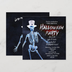 Gloeiende Skelet Halloween Feest Uitnodigingen