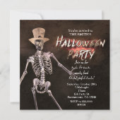 Gloeiende Skelet Halloween Feest Uitnodigingen (Voorkant)