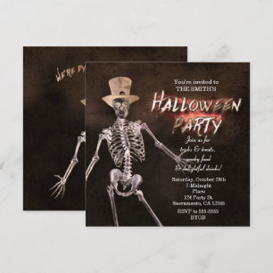 Gloeiende Skelet Halloween Feest Uitnodigingen