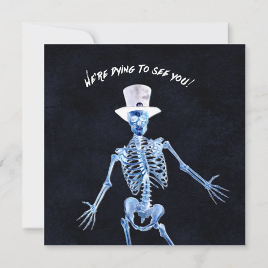 Gloeiende Skeleton Halloween Party Uitnodigingen (Achterkant)