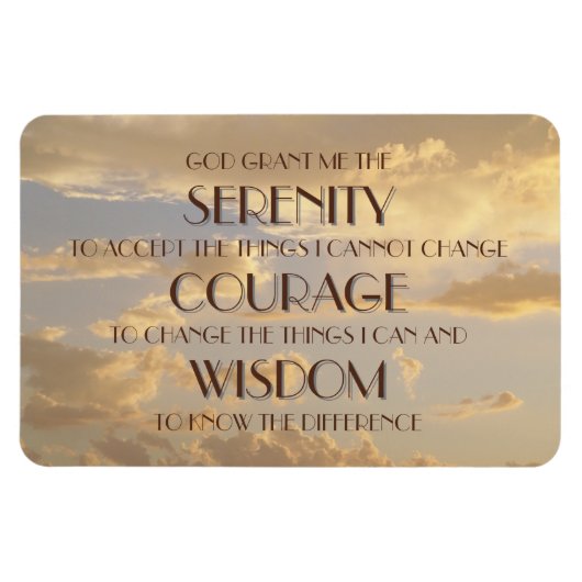 Gloeiende Sky Serenity Prayer Flexi Magnet Magneet (Horizontaal)