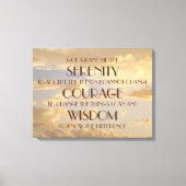 Gloeiende Sky Serenity Prayer Wrapped Canvas Print (Voorkant)